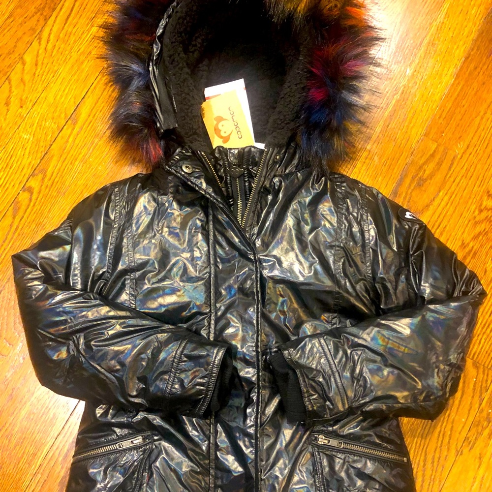 Appaman Middie Puffer Jacket in Iridescent Black